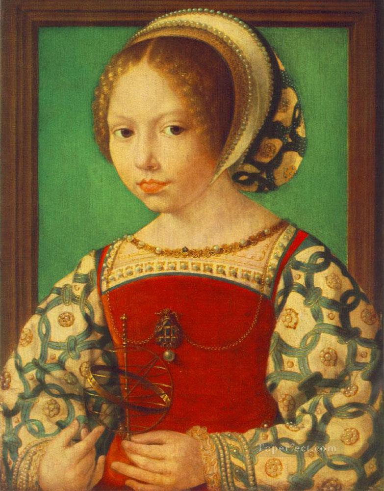 Young Girl with Astronomic Instrument Jan Mabuse Oil Paintings